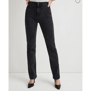 Madewell '90s Straight Utility Jeans Grey Carpenter Style Women's Size 27 NWT